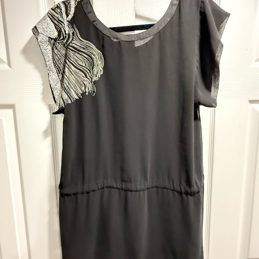 Collective Concepts from Anthropologie Black Blouse with shimmery beaded Accent
